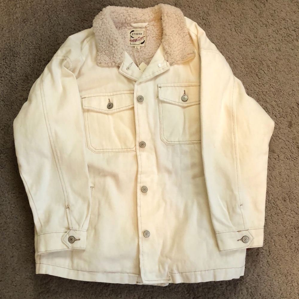 Cream denim like Sherpa jacket